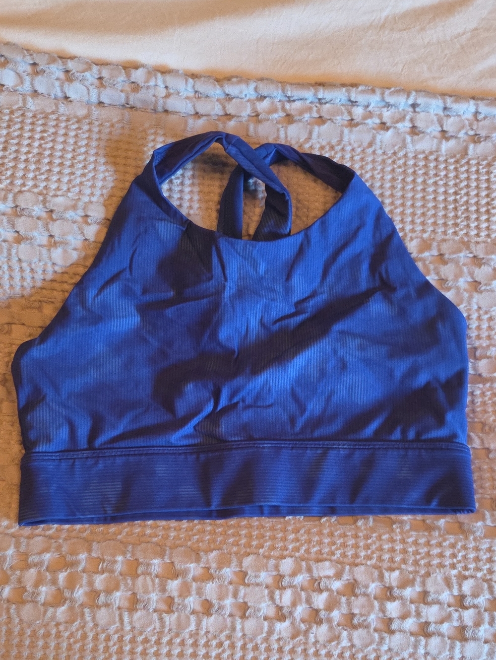 Women's High-Neck Sports Bra - Blue Small
